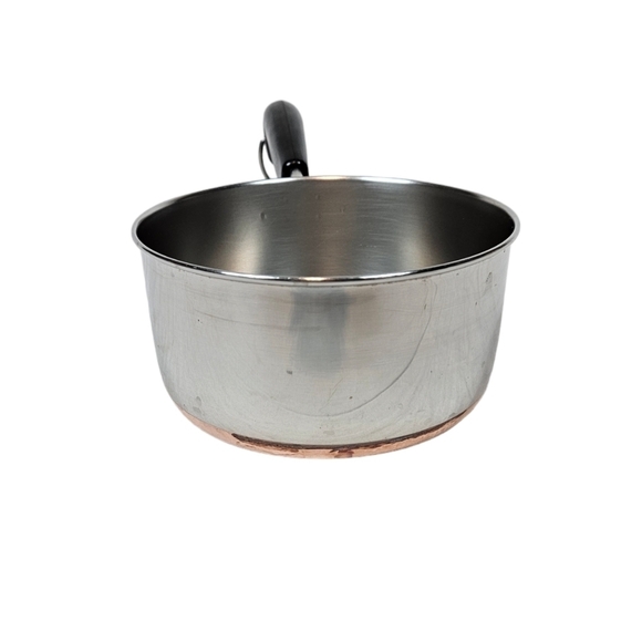 Vintage Revere Ware Copper Clad Bottom Stainless Steel 1-Quart Saucepan No Lid - Picture 3 of 8